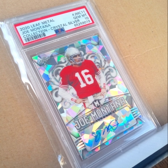 🏈🏆Joe Montana "Leaf Metal Autograph - Crystal Silver 09/35 Insert" Slab🏆🏈 - Picture 4 of 4